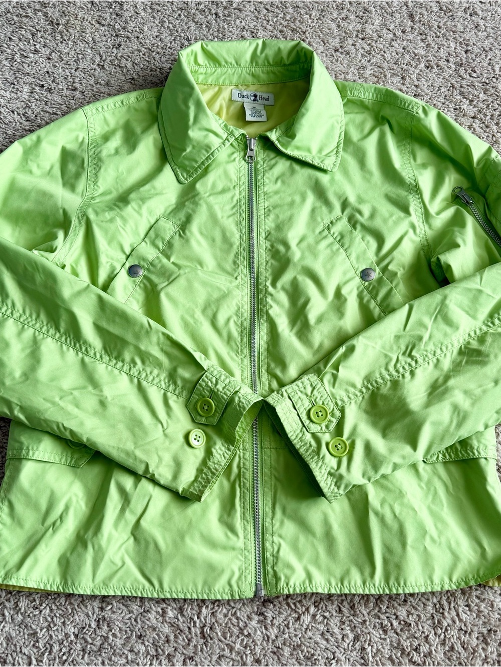 Duck Head Lime Green Lightweight Utility Jacket Women’s M